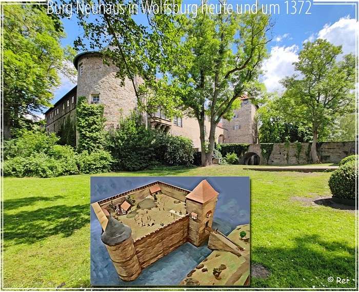 Burg Neuhaus in Wolfsburg heute und um 1372