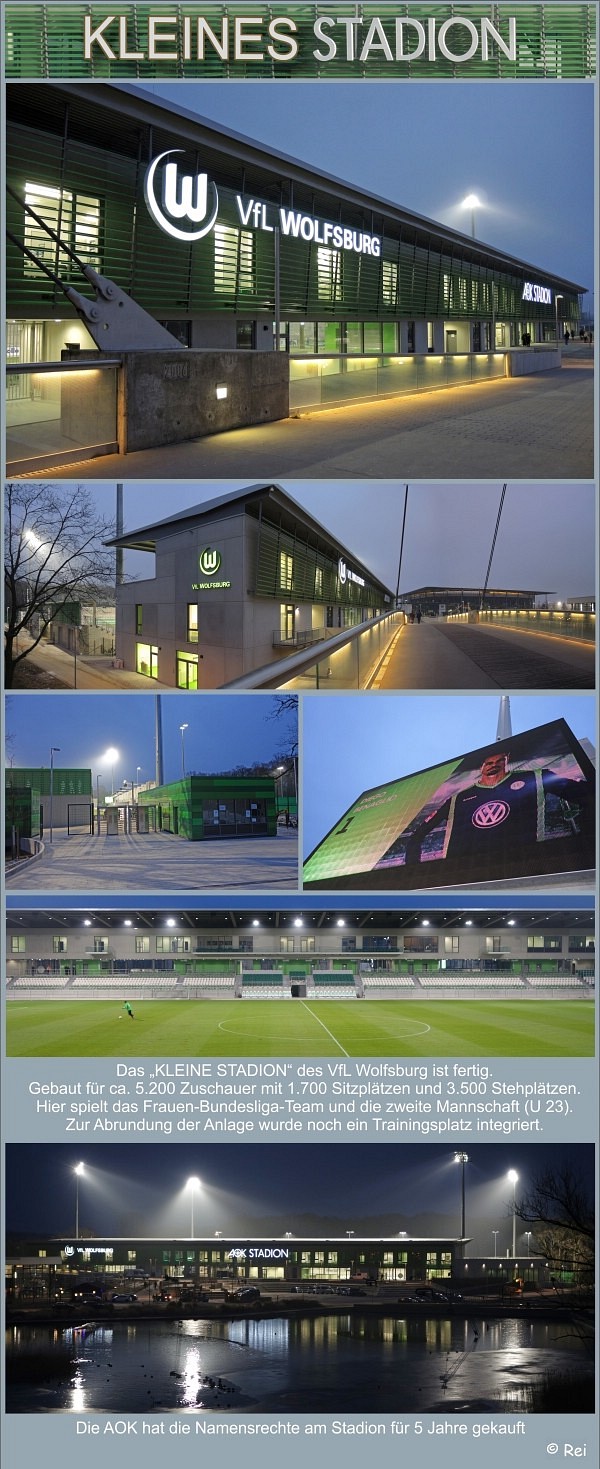 Kleines Stadion des VfL bei Nacht