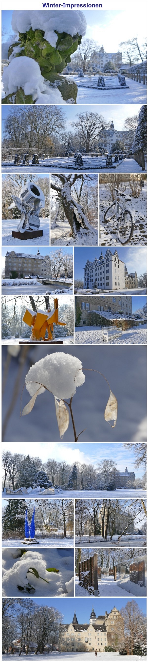 Schloss Wolfsburg und Park im Winter